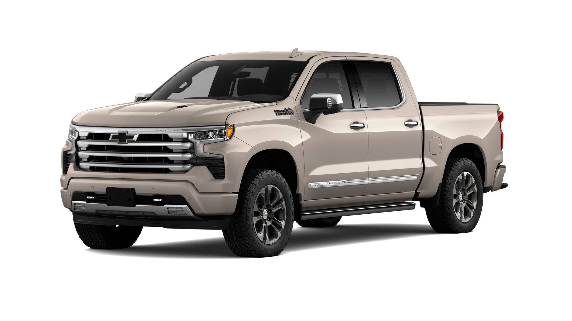 2026 Chevrolet Silverado 1500 High Country in White Sands — front three-quarter view