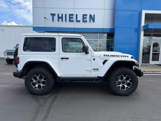 2021 Jeep Wrangler Rubicon 4x4 in White — front three-quarter view