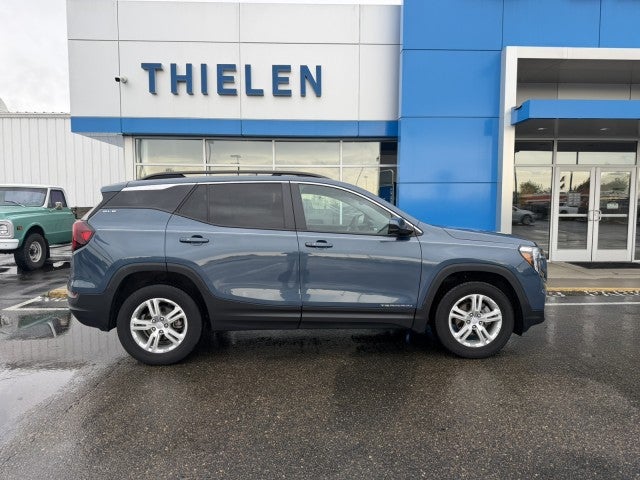 2024 GMC Terrain SLE in Downpour Metallic — front three-quarter view